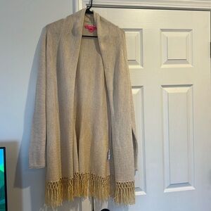 Lilly Pulitzer gold long cardigan. Worn once.